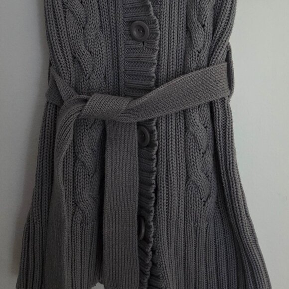 Long hooded sweater vest, size S, gray - Picture 8 of 8